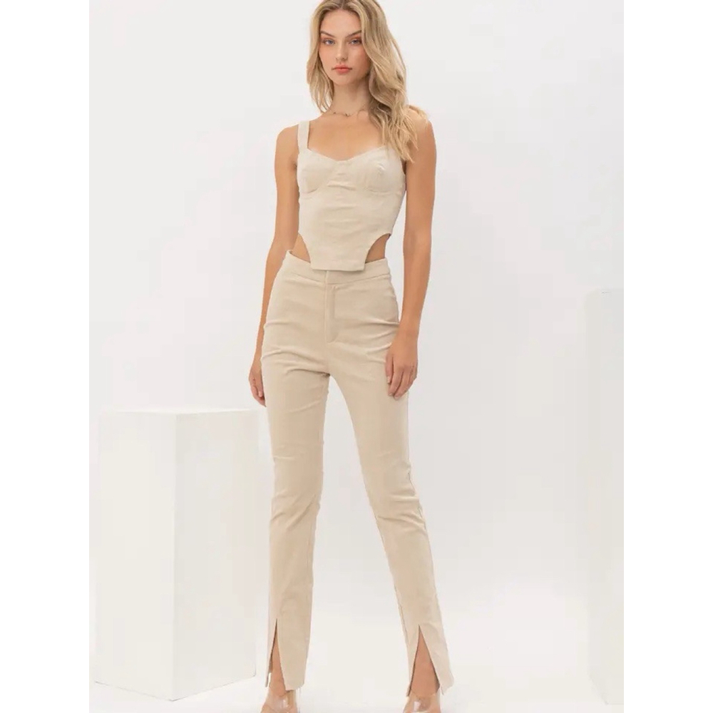 Pretty Garbage Corduroy Farris Pants Slit Flat‎ Front Corduroy Size S / NWT